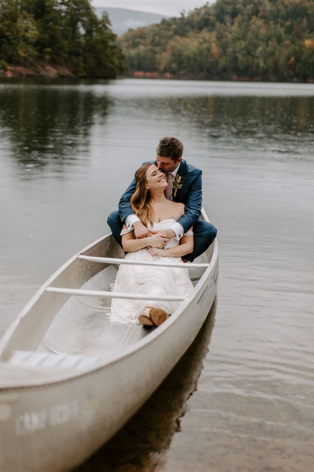 Bride and Groom Canoe