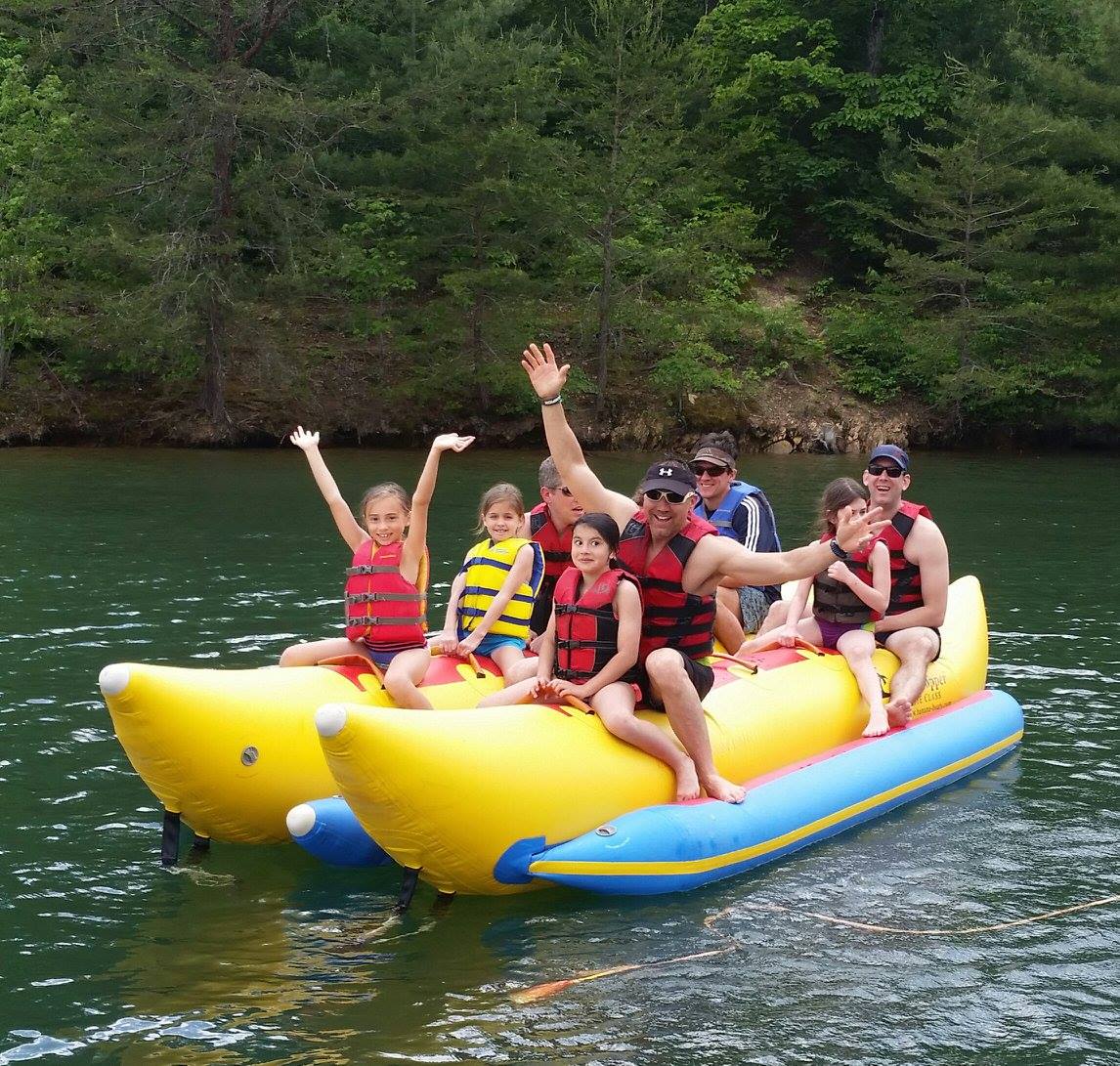 Riding the Banana Boat at the Fall Campout